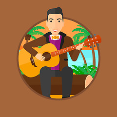 Image showing Musician playing acoustic guitar.