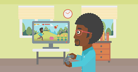 Image showing Man playing video game.