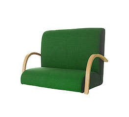 Image showing Green sofa on white background