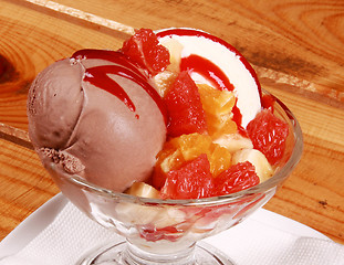 Image showing Ice cream with dressing close up shoot