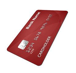 Image showing Red credit card isolated over the white background