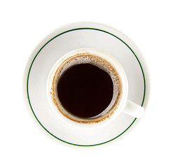 Image showing Top view of black coffee cup isolated on white