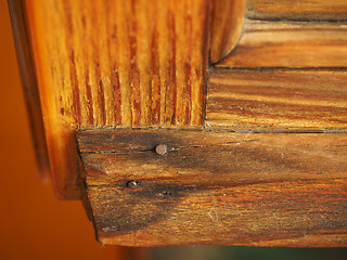 Image showing Brown wood window frame