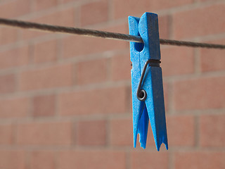 Image showing Blue Clothespin peg