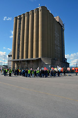 Image showing Dockers protest at Oslo Port