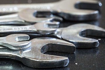 Image showing The wrench steel tools for repair close up