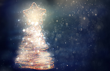 Image showing Bokeh Christmas Tree Background