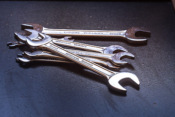 Image showing The wrench steel tools for repair