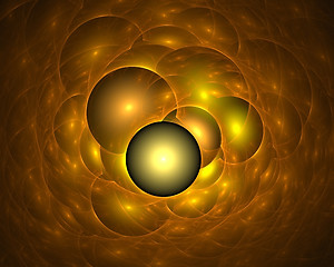 Image showing Golden soap bubbles