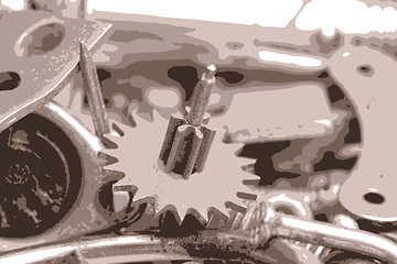 Image showing the old bolts, screws and metal details close up vector illustration