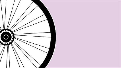 Image showing vector silhouette of a bicycle wheel with tyre and spokes