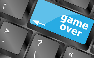 Image showing Computer keyboard with game over key - technology background. Keyboard keys icon button vector