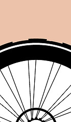 Image showing vector silhouette of a bicycle wheel with tyre and spokes