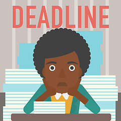 Image showing Woman having problem with deadline.