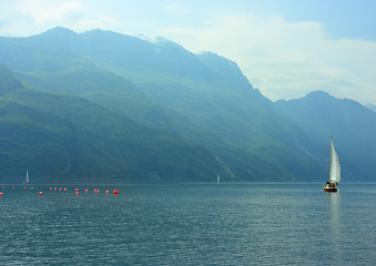 Image showing Sailboat on Garda lake