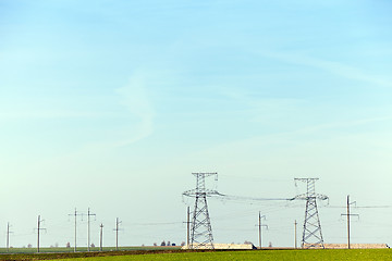 Image showing High-voltage power poles