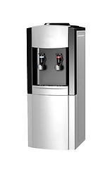 Image showing modern metallic water cooler isolated