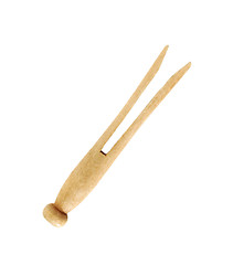 Image showing wooden pin isolated on the white background