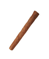 Image showing isolated long elegant brown cigar