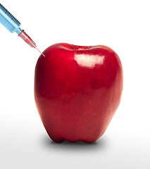 Image showing Apple and syringe