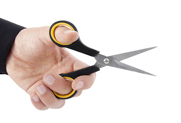 Image showing Scissors in hand isolated