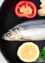 Image showing fish in pan with vegetables