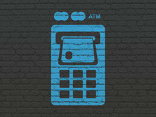 Image showing Currency concept: ATM Machine on wall background