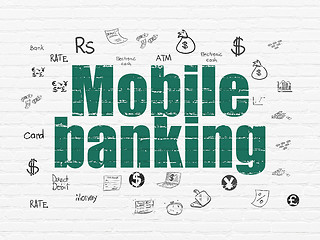 Image showing Banking concept: Mobile Banking on wall background