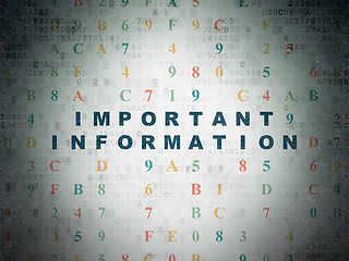 Image showing Information concept: Important Information on Digital Data Paper background