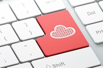 Image showing Cloud computing concept: Cloud With Code on computer keyboard background