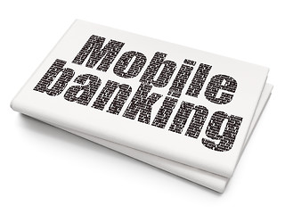 Image showing Money concept: Mobile Banking on Blank Newspaper background