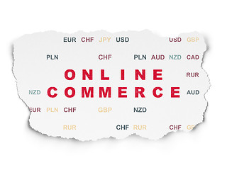 Image showing Finance concept: Online Commerce on Torn Paper background