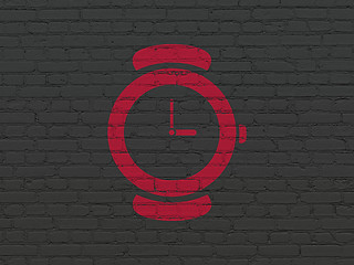 Image showing Time concept: Watch on wall background