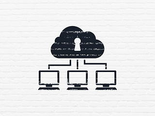 Image showing Security concept: Cloud Network on wall background