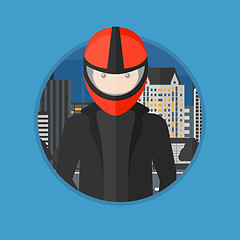 Image showing Man in biker helmet.