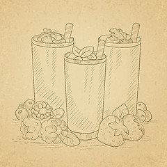 Image showing Fresh berries smoothies.