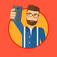 Image showing Man making selfie.