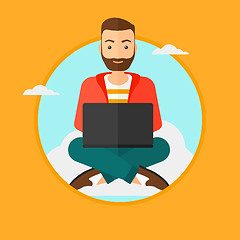 Image showing Man using cloud computing technology.