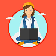 Image showing Woman using cloud computing technology.