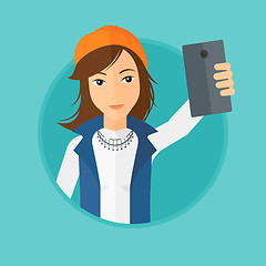 Image showing Woman making selfie.