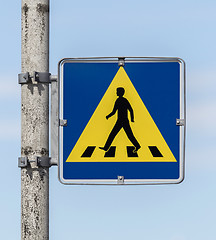 Image showing Vintage pedestrian transit traffic sign in Iceland 