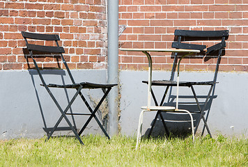 Image showing Garden chairs and table