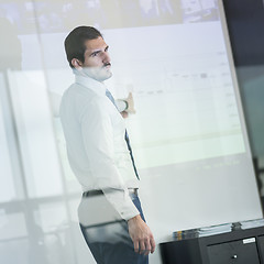 Image showing Business presentation on corporate meeting.