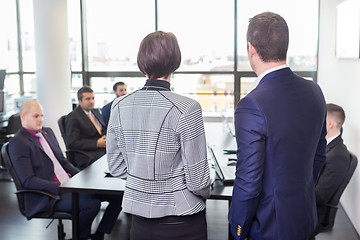 Image showing Corporate business team office meeting.