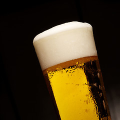 Image showing GLASS OF beer on black background