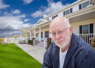 Image showing Senior Adult Man in Front of House