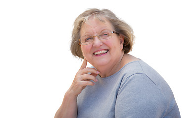 Image showing Beautiful Senior Woman Portrait on White