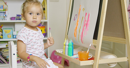 Image showing Pretty little girl artist