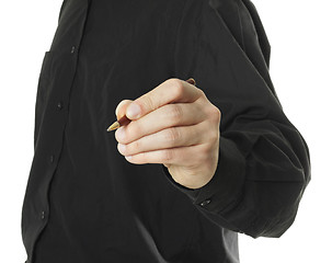 Image showing Businessman\'s Hand Holding a Pen