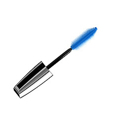 Image showing blue mascara for eyes isolated on the white background